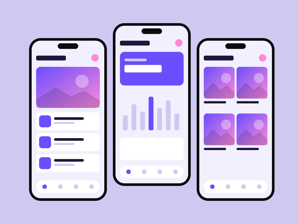 Pulse Fitness App screens