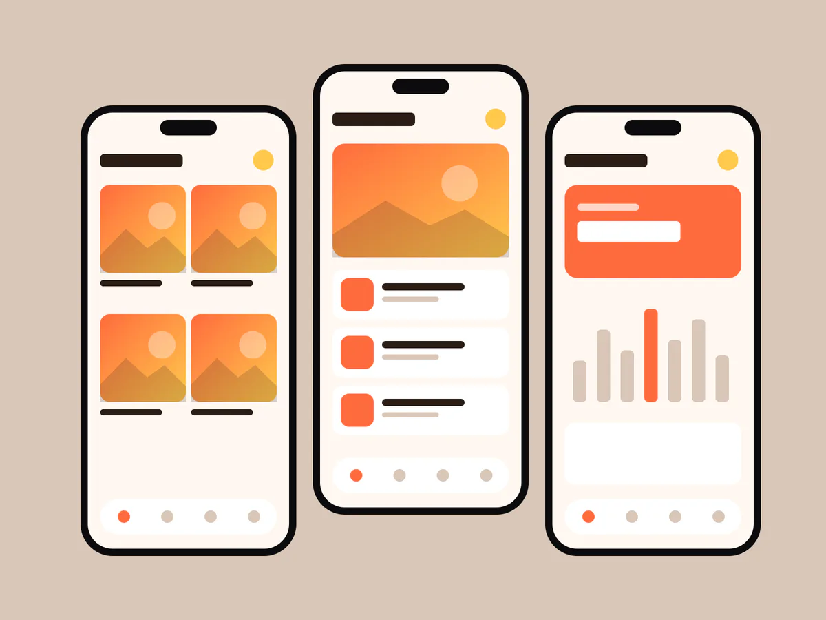Courier Delivery App screens